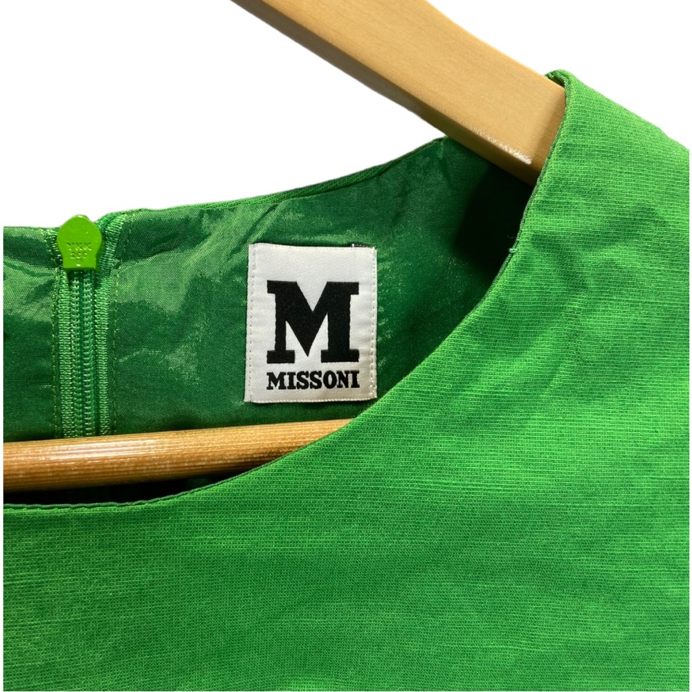 Missoni Linen Blend Green Mini Shift Dress Size 44/8 - Picture 5 of 9